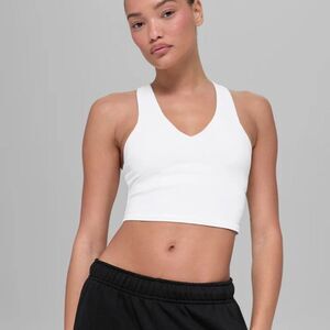 NWOT Alo Yoga Airbrush Real Bra Tank Women's Size S White Sports Bra